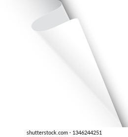 White curled corner of the page. Banner design.