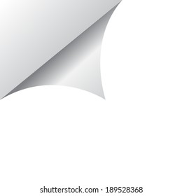White curled paper corner.