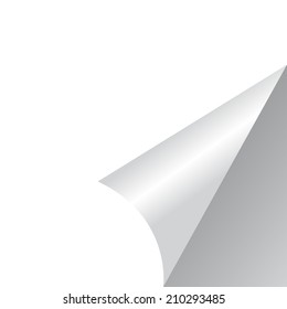 White curled paper corner.