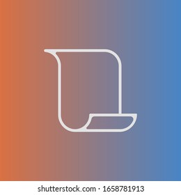 White curled sheet icon on gradient background