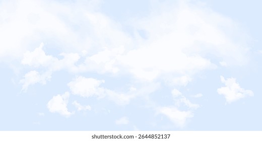 White curly clouds in the blue sky in sunny weather White cloud Light blue sky