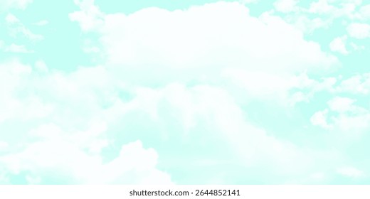 White curly clouds in the blue sky in sunny weather White cloud Light blue sky