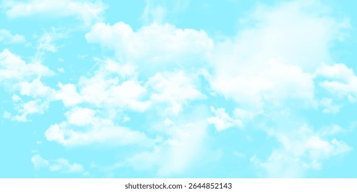 White curly clouds in the blue sky in sunny weather White cloud Light blue sky