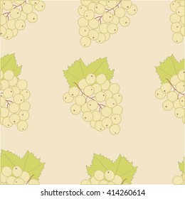White currant seamless pattern. Berry background. Good for wallpaper, wrapping papers and texture. Vector illustration.