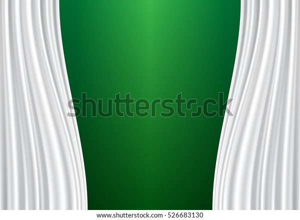 green and white curtain fabric