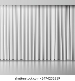 White curtain for the stage. Vector illustration