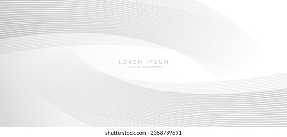 White curve abstract background vector illustration. curved banner background