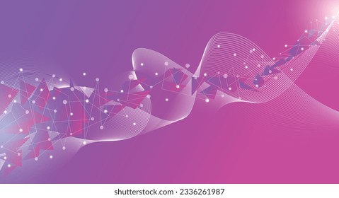 White curve and lighting wave abstract pattern against a purple background. Elegant abstract geometry Phone wallpaper. Decorative for wedding card,poster,cover,brochure,flyer,banner etc. Vector base.