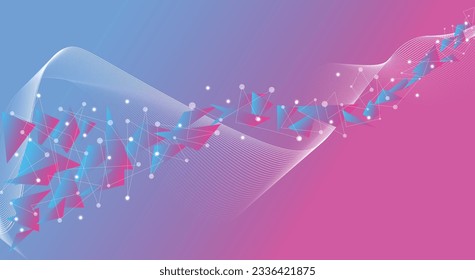 White curve and lighting wave abstract pattern against a blue and purple background. Elegant abstract geometry Phone wallpaper. Decorative for wedding card,poster,cover,brochure,flyer,banner etc.