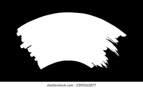 White curve marker frame. Grunge black arc banner. Watercolor circular smear. Vector illustration