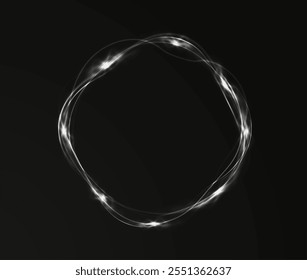 White curved light line, rope, spiral, tape. Smooth festive White line png with light effects. Light White Twirl png. Curve light effect of White line.