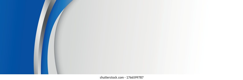 White curved line with blue shades on a white background - Vector