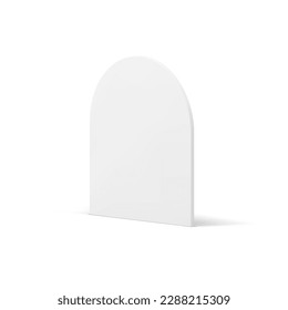 White curved vertical wall construction block isometric minimal design 3d icon realistic vector illustration. Semicircle architecture foundation elegant geometric shape ad exhibition presentation