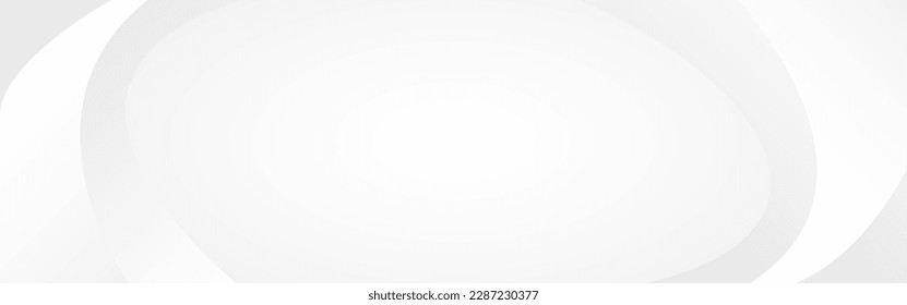 White curves background. Subtle waves texture for web page, poster or presentation. Abstract clean design. Wide smooth wallpaper. Modern light space. Vector illustration.