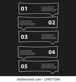 white cut paper Design template on black background / can be used for infographics / numbered banners / horizontal cutout lines / graphic or website layout vector / brochure or cover design