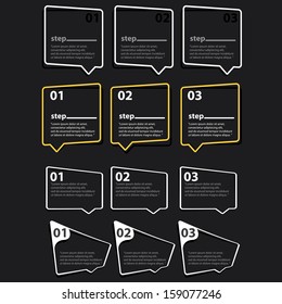 white cut paper Design template on black background / can be used for infographics / numbered banners / horizontal cutout lines / graphic or website layout vector / brochure or cover design
