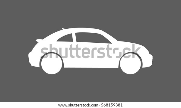 White Cute Car Icon Heading Right Stock Vector Royalty Free Shutterstock