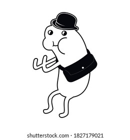 White Cute Character Cool Cartoon