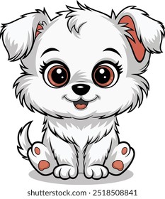 White Cute Dog Clipart Vektor