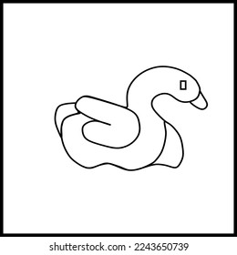 white cute goose without feathers