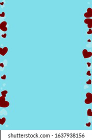 White Cute Vector Hearts Banner. Love Confetti Backdrop. Valentine Heart Border. Pink Valentines Particles Card.