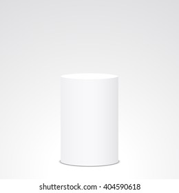 White cylinder. Barrel. Vector illustration.