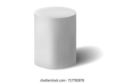 White cylinder isolated on white background