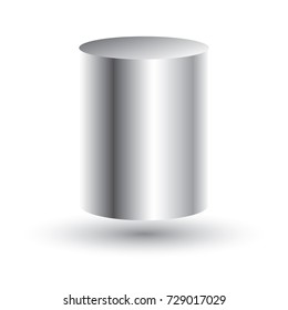 White Cylinder Isolated on White Background. Vector Illustration.