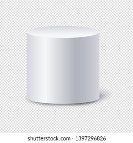 White Cylinder Isolated transparent Background With Gradient Mesh, Vector Illustration
