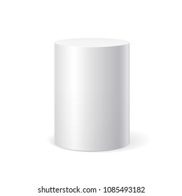 White Cylinder On White Background. Vector Illustration