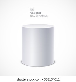 White cylinder. Realistic vector illustration