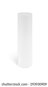 White cylinder stand isolated on white background.  Vector illustration.