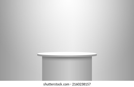 cilindro blanco en la sala de estudio blanco