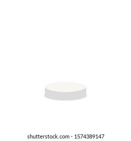 White cylinder template. 3d base stand podium or studio pedestal round platform showroom illustration