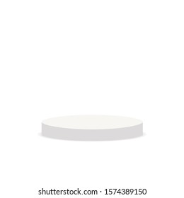White cylinder template. 3d base stand podium or studio pedestal round platform showroom illustration