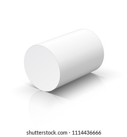 White cylinder. Vector illustration