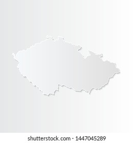 White Czech Republic map-countries. Vector paper map of Czech Republic on a gray background. Vector illustration.