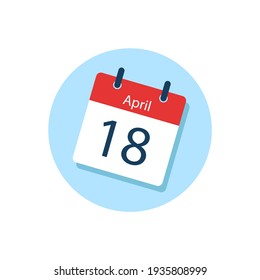 White daily calendar Icon April in a Flat Design style. Easy to edit Isolated vector Illustration.