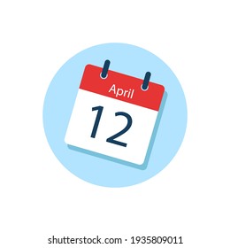 White daily calendar Icon April in a Flat Design style. Easy to edit Isolated vector Illustration.