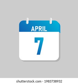 White daily calendar Icon April in a Flat Design style. Easy to edit Isolated vector Illustration.