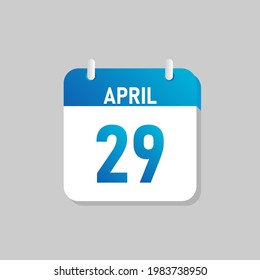 White daily calendar Icon April in a Flat Design style. Easy to edit Isolated vector Illustration.