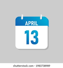 White daily calendar Icon April in a Flat Design style. Easy to edit Isolated vector Illustration.