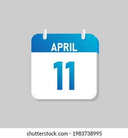 White daily calendar Icon April in a Flat Design style. Easy to edit Isolated vector Illustration.