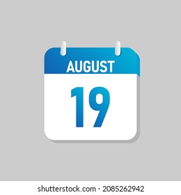 White daily calendar Icon August in a Flat Design style. Easy to edit Isolated vector Illustration.