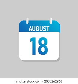 White daily calendar Icon August in a Flat Design style. Easy to edit Isolated vector Illustration.