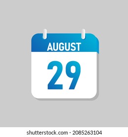 White daily calendar Icon August in a Flat Design style. Easy to edit Isolated vector Illustration.