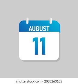 White daily calendar Icon August in a Flat Design style. Easy to edit Isolated vector Illustration.