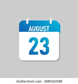 White daily calendar Icon August in a Flat Design style. Easy to edit Isolated vector Illustration.