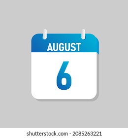 White daily calendar Icon August in a Flat Design style. Easy to edit Isolated vector Illustration.