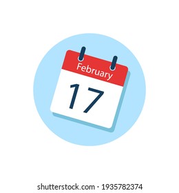 White daily calendar Icon February in a Flat Design style. Easy to edit Isolated vector Illustration.